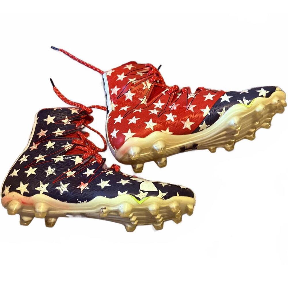 Under Armour USA Flag Football Cleats Men’s 9.5 Red White Blue